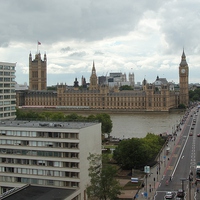 Buy canvas prints of  Houses of Parliament from Park Plaza hotel by Claire Colston
