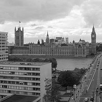 Buy canvas prints of Houses of Parliament BW by Claire Colston