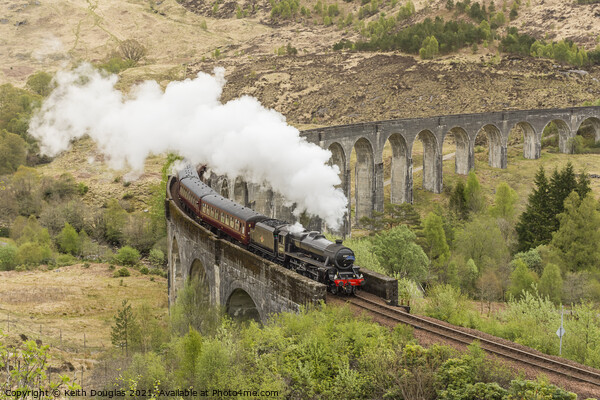 The Jacobite Steam Train at the Glenfinnan Viaduct Picture Board by Keith Douglas