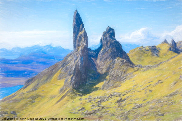 Old Man of Storr - Pencil Sketch Picture Board by Keith Douglas