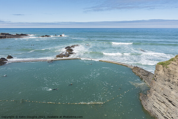 Bude Sea Pool Picture Board by Keith Douglas