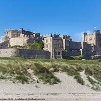 Buy canvas prints of Bamburgh Castle from the beach by Keith Douglas