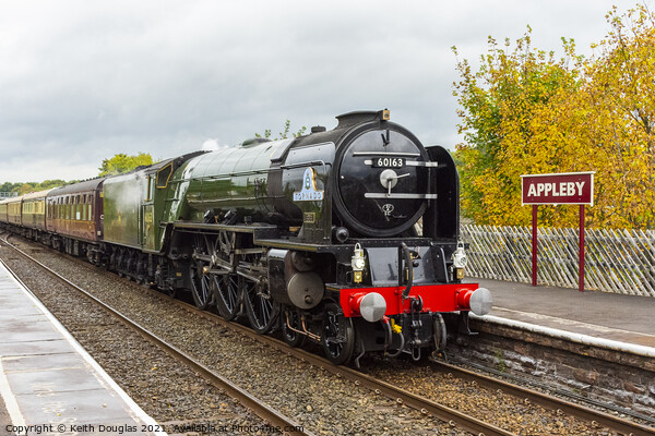 Tornado steam locomotive at Appleby Picture Board by Keith Douglas