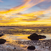 Buy canvas prints of Autumn Sunset over Morecambe Bay by Keith Douglas