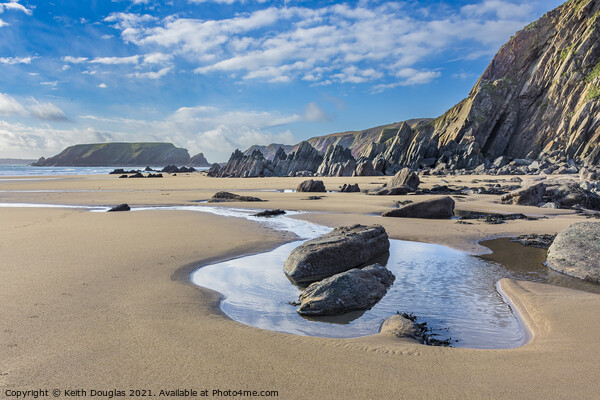 Marloes Sands, Pembrokeshire, at Low Tide Picture Board by Keith Douglas