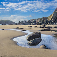 Buy canvas prints of Marloes Sands, Pembrokeshire, at Low Tide by Keith Douglas