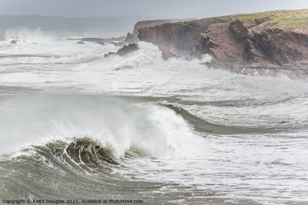 Stormy seas on the Pembrokeshire Coast Picture Board by Keith Douglas