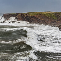 Buy canvas prints of Waves in St Brides Haven by Keith Douglas