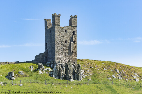 The Lilburn Tower, Dunstanburgh Castle Picture Board by Keith Douglas