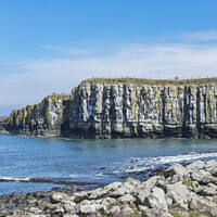 Buy canvas prints of Sea cliffs at Castle Point, Dunstanburgh by Keith Douglas