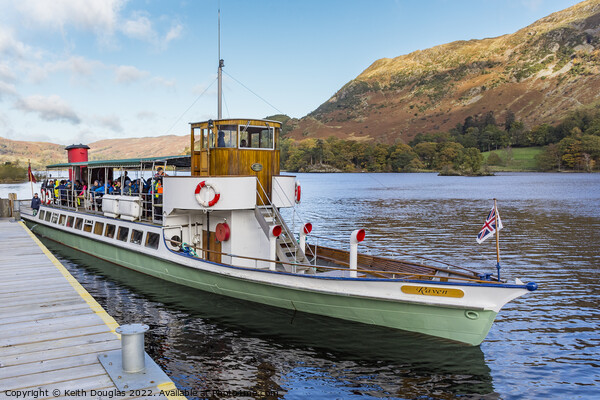 Ullswater Steamer Raven at Glenridding Picture Board by Keith Douglas