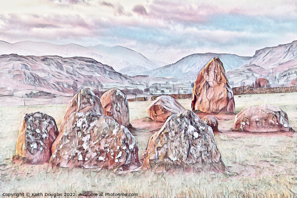Castlerigg Stone Circle and the fells to the south Picture Board by Keith Douglas
