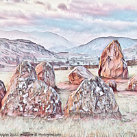 Buy canvas prints of Castlerigg Stone Circle and the fells to the south by Keith Douglas
