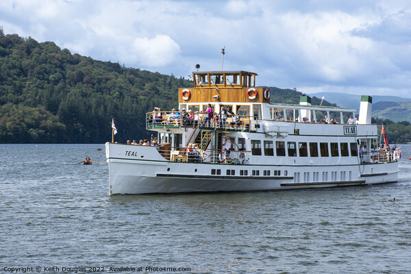 MV Teal on Windermere Picture Board by Keith Douglas