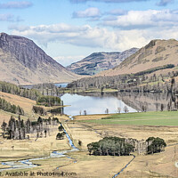 Buy canvas prints of Buttermere from Warnscale Beck path (painting styl by Keith Douglas