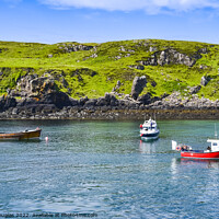 Buy canvas prints of Boats moored at Muck by Keith Douglas