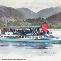 Buy canvas prints of Ullswater Steamer, Raven, on Ullswater by Keith Douglas