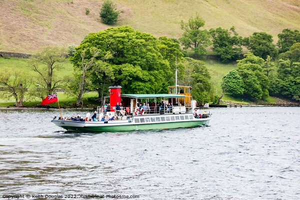 Ullswater Steamer, Raven, at Howtown Picture Board by Keith Douglas