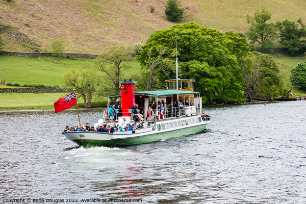 Ullswater Steamer at Howtown Picture Board by Keith Douglas