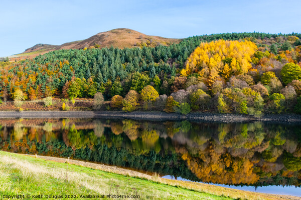 Ladybower Reservoir with Autumn Colours Picture Board by Keith Douglas