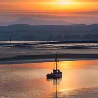 Buy canvas prints of Morecambe Fishing Boat at sunrise by Keith Douglas