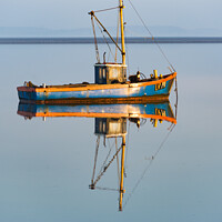 Buy canvas prints of Morecambe Bay - boat reflections by Keith Douglas