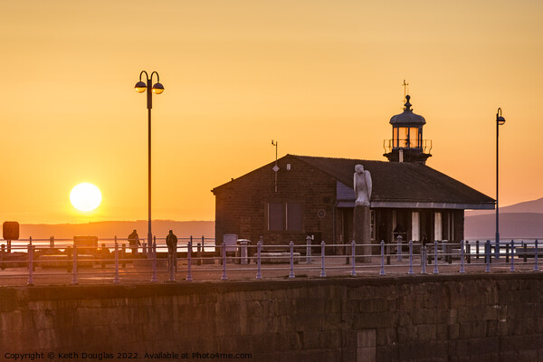 Sunset over the Stone Jetty, Morecambe Picture Board by Keith Douglas