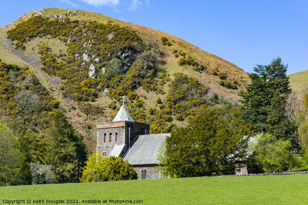 All Saints Church and Priest's Crag, Watermillock, Ullswater Picture Board by Keith Douglas