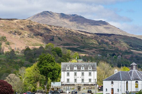 The Killin Hotel and Ben Lawers Picture Board by Keith Douglas