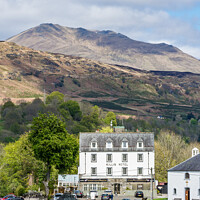 Buy canvas prints of The Killin Hotel and Ben Lawers by Keith Douglas