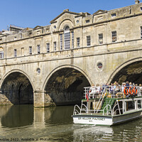 Buy canvas prints of Passenger Boat near Pulteney Bridge, Bath by Keith Douglas