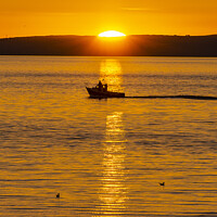 Buy canvas prints of Morecambe Fishing Boat at Sunset by Keith Douglas