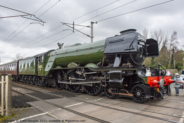 Flying Scotsman passes by Bolton le Sands Picture Board by Keith Douglas