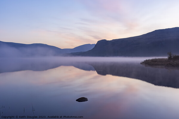 Early morning mist on Derwent Water Picture Board by Keith Douglas