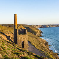 Buy canvas prints of Wheal Coates Engine House at Sunset, Cornwall by Keith Douglas