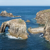 Buy canvas prints of Enys Dodnan Arch, Lands End, Cornwall by Keith Douglas