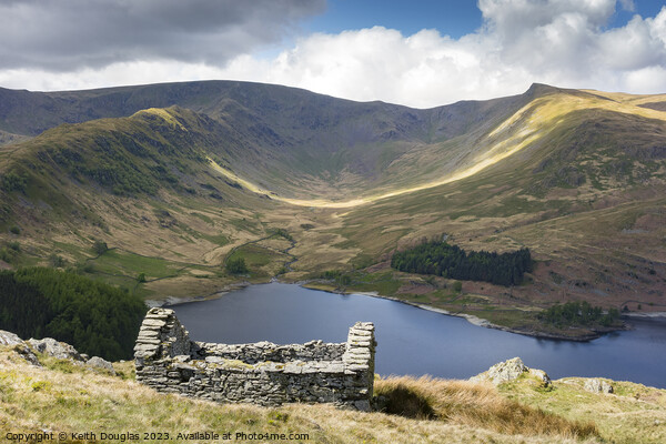 Ruined building above Mardale Picture Board by Keith Douglas