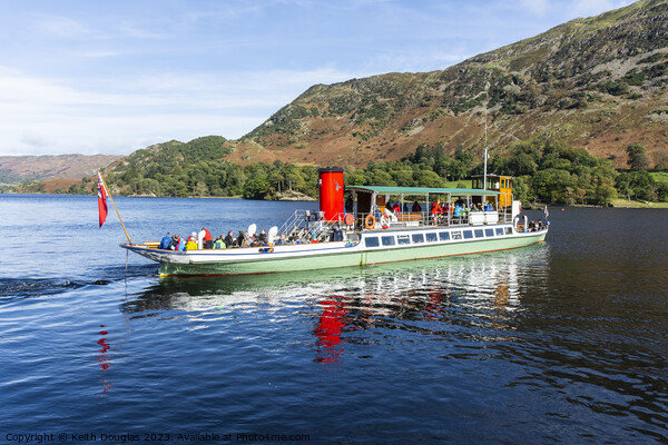 Ullswater Steamer leaves Glenridding Picture Board by Keith Douglas