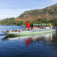 Buy canvas prints of Ullswater Steamer leaves Glenridding by Keith Douglas