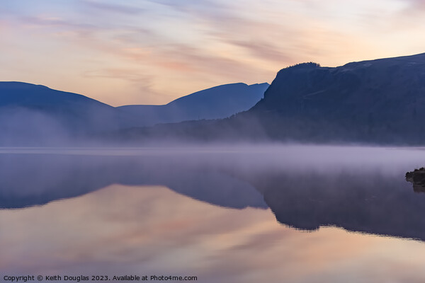 Morning mist on Derwent Water Picture Board by Keith Douglas