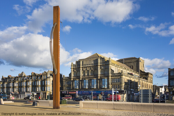 Morecambe Sculpture and Alhambra Theatre Picture Board by Keith Douglas