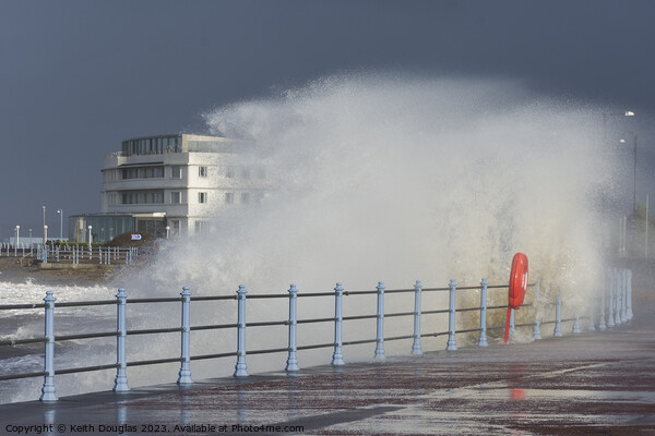 Waves breaking at Morecambe Picture Board by Keith Douglas