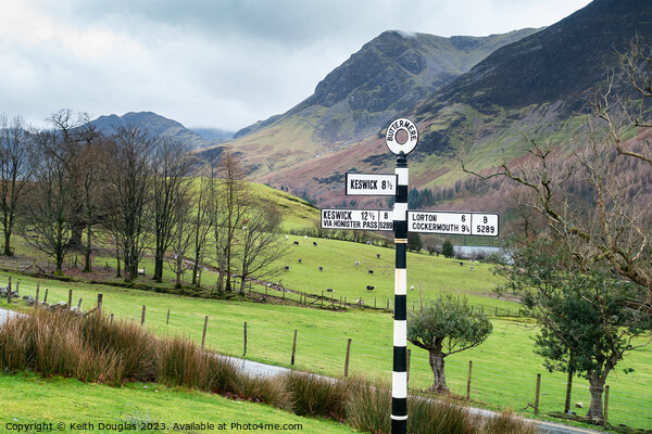 Buttermere Signpost Picture Board by Keith Douglas