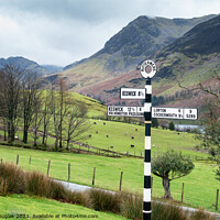 Buy canvas prints of Buttermere Signpost by Keith Douglas