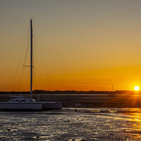 Buy canvas prints of Boats moored at Ravenglass at Sunset by Keith Douglas