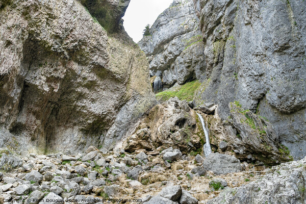 Gordale Scar and Waterfall Picture Board by Keith Douglas