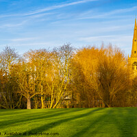 Buy canvas prints of St Mary's Church Spire in Godmanchester by Keith Douglas