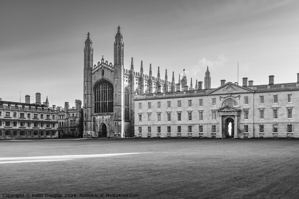 Kings College Cambridge (Black and White image) Picture Board by Keith Douglas