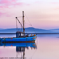 Buy canvas prints of Blue boat, purple sky in Morecambe Bay by Keith Douglas