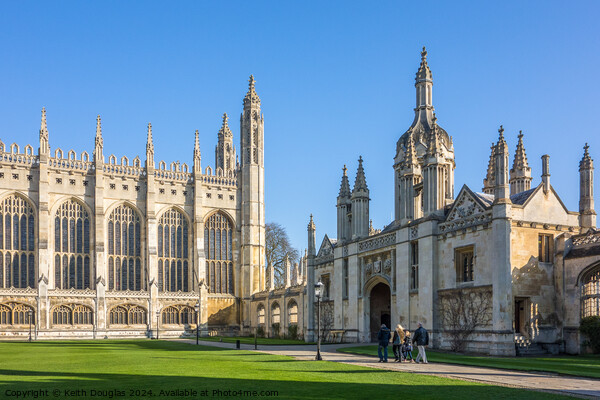 Kings College Cambridge, Front Quad Picture Board by Keith Douglas